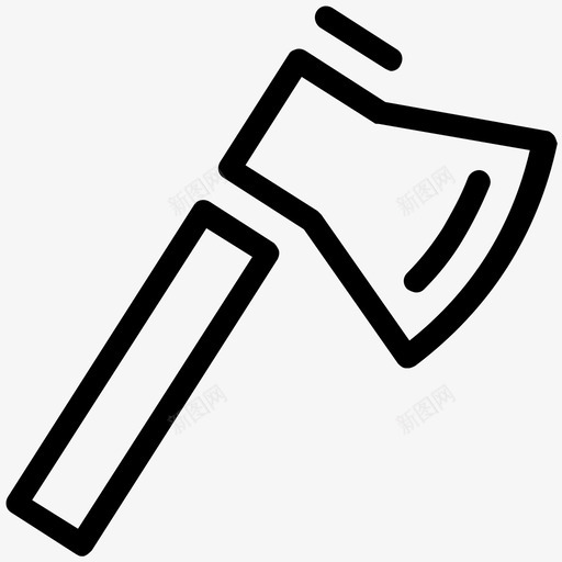 斧头切割工具花园工具图标svg_新图网 https://ixintu.com 切割工具 夏季和旅行平滑线图标 工作工具 斧头 木材切割 花园工具