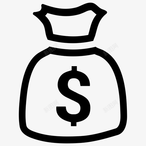 钱袋财富个人商业金融图标svg_新图网 https://ixintu.com 个人商业金融 财富 钱袋