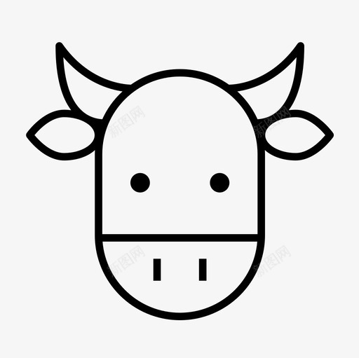 牛动物公牛图标svg_新图网 https://ixintu.com 公牛 农场 动物 动物细线图标集 牛 牛脸