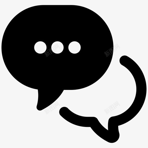 实时聊天聊天泡泡联系我们图标svg_新图网 https://ixintu.com 商务实心第二卷 实时聊天 支持聊天 聊天泡泡 联系我们