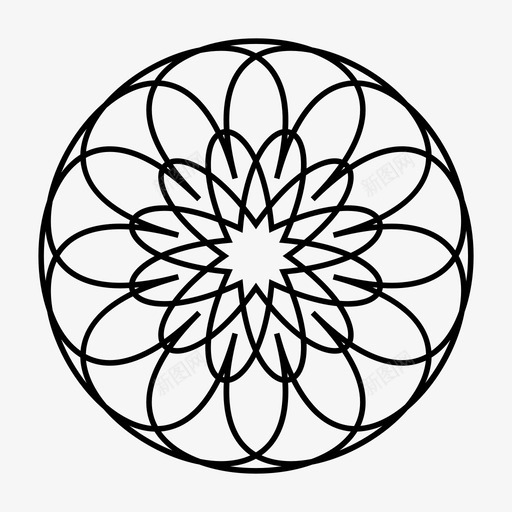 印度曼陀罗花花押字图标svg_新图网 https://ixintu.com 东方 印度曼陀罗 曼陀罗 瑜伽 花 花押字
