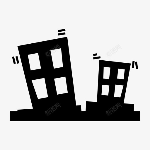 地震建筑灾难图标svg_新图网 https://ixintu.com 地震 建筑 灾难 震动