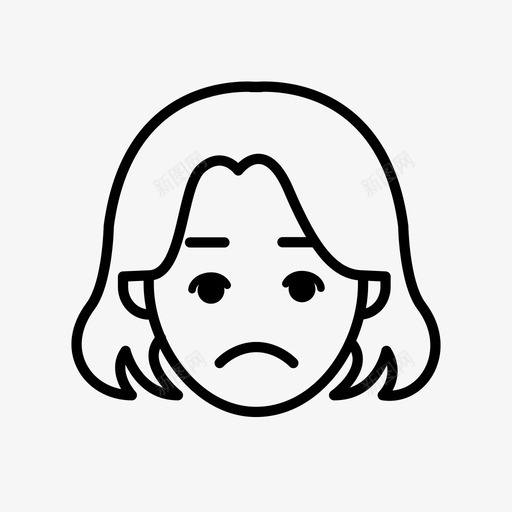 悲伤沮丧表情图标svg_新图网 https://ixintu.com 人 悲伤 情绪 感觉 沮丧 表情