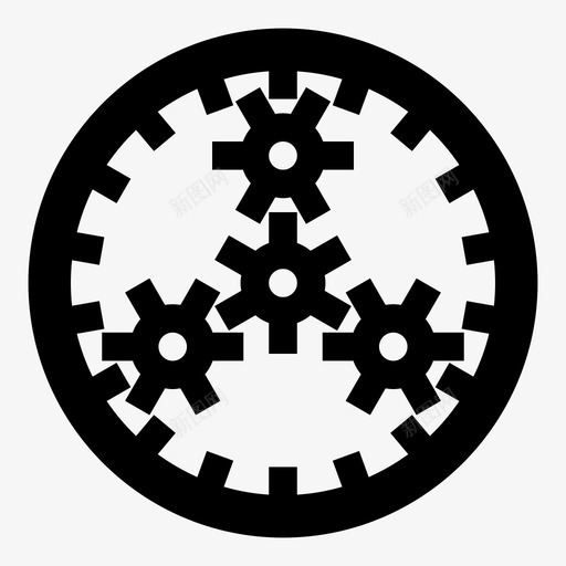 行星齿轮传动齿轮传动系减速器图标svg_新图网 https://ixintu.com 减速器 有用的图标工具构造 行星减速器 行星齿轮传动 齿轮传动系