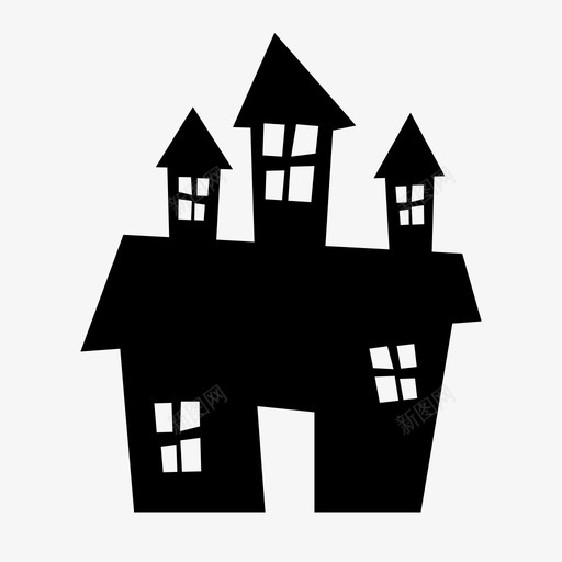 老房子建筑物城堡图标svg_新图网 https://ixintu.com 城堡 家 建筑物 老房子 闹鬼的