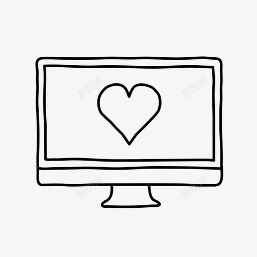 imac心形桌面设备图标svg_新图网 https://ixintu.com imac心形 屏幕 手绘 桌面 设备