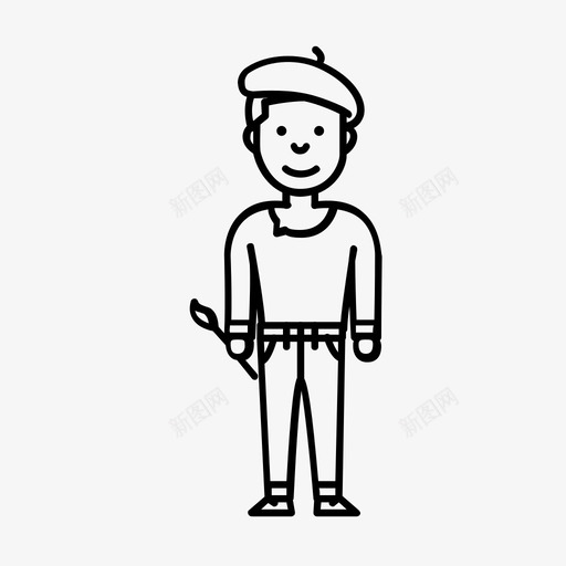 艺术家画笔色彩图标svg_新图网 https://ixintu.com 人 使用者 画家 画笔 色彩 艺术家