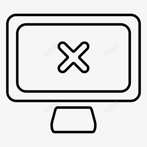 桌面电脑十字架图标svg_新图网 https://ixintu.com 不 互联网 十字架 桌面 电脑 错了