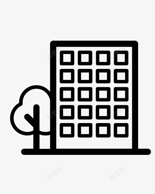 办公楼大楼高层建筑图标svg_新图网 https://ixintu.com 办公楼 大楼 工作场所 高层建筑