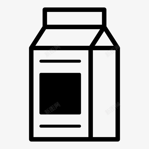 牛奶盒牛奶容器牛奶包装图标svg_新图网 https://ixintu.com 牛奶包装 牛奶容器 牛奶盒 食品