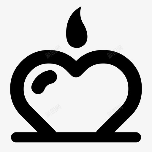 蜡烛心形爱情图标svg_新图网 https://ixintu.com 心形 情人节 情人节勾勒心形 浪漫 爱情 蜡烛
