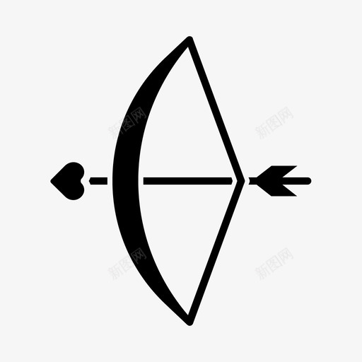 爱丘比特弓箭心图标svg_新图网 https://ixintu.com 弓箭 心 情人节 浪漫 爱丘比特