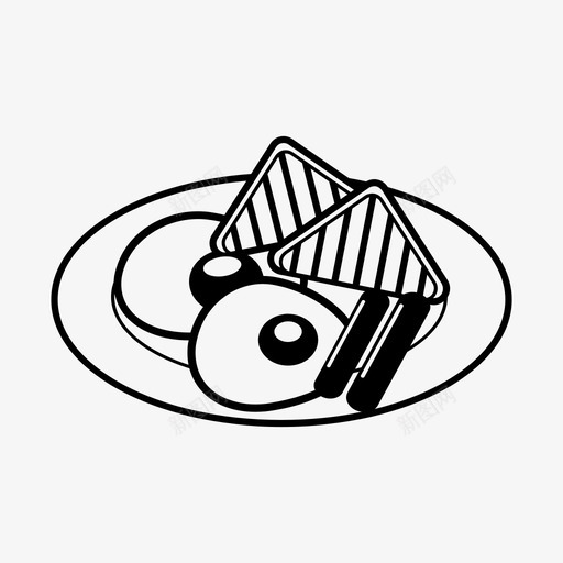 早餐早午餐鸡蛋图标svg_新图网 https://ixintu.com 吐司 早午餐 早餐 香肠 鸡蛋