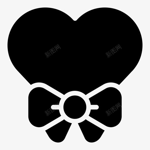爱情礼物蝴蝶结心形图标svg_新图网 https://ixintu.com 心形 情人节 情人节简单填充 爱情礼物 蝴蝶结