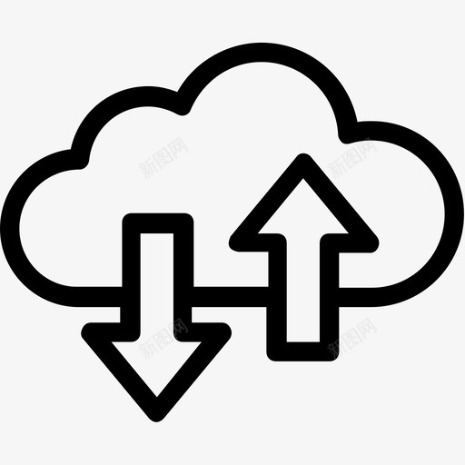云数据箭头云计算图标svg_新图网 https://ixintu.com 云上传 云下载 云数据 云计算 数字营销 箭头