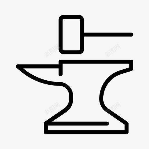 铁锤和铁砧铁匠铁图标svg_新图网 https://ixintu.com 杂工 钢 铁 铁匠 铁锤和铁砧