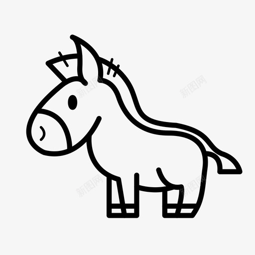 马动物驴图标svg_新图网 https://ixintu.com 动物 动物2 马 驴 驴子卡通