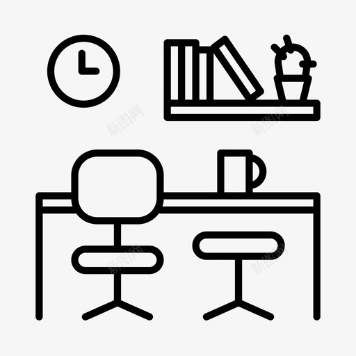 办公桌协同工作教育图标svg_新图网 https://ixintu.com 办公桌 协同工作 家庭办公室 教育