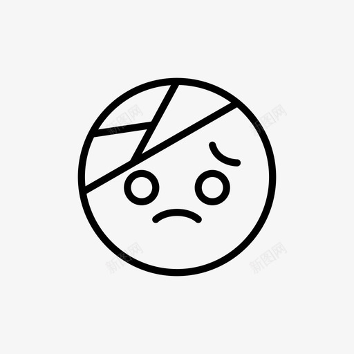 伤害表情符号束缚表情符号图标svg_新图网 https://ixintu.com 伤害表情符号 受伤 头部 束缚 概述的表情符号 表情符号