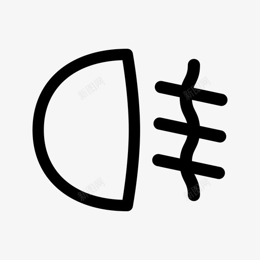 后雾灯汽车仪表板控制面板图标svg_新图网 https://ixintu.com 信号 后雾灯 控制面板 汽车仪表板 照明系统 警告