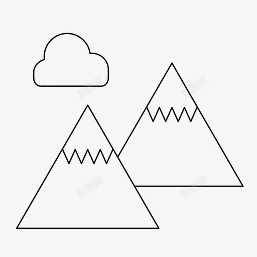 山远足风景图标svg_新图网 https://ixintu.com 山 户外 户外娱乐 远足 风景