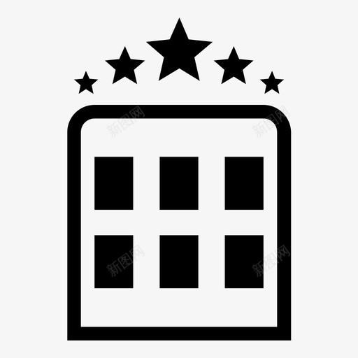 五星级酒店住宿建筑图标svg_新图网 https://ixintu.com 五星级酒店 住宿 建筑 招待所