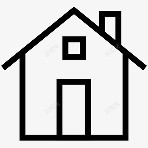 住宅建筑房产图标svg_新图网 https://ixintu.com ios网络用户界面线图标 住宅 商店 建筑 房产