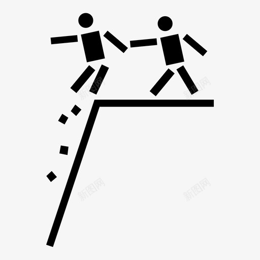 悬崖深渊危险图标svg_新图网 https://ixintu.com 不安全 危险 悬崖 救援 深渊