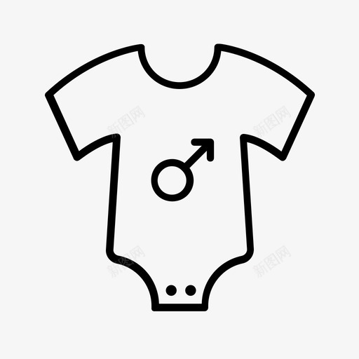 连体衣男婴婴儿衣服图标svg_新图网 https://ixintu.com 婴儿淋浴 婴儿衣服 新生儿 男婴 连体衣