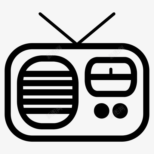 收音机调频收音机媒体图标svg_新图网 https://ixintu.com 媒体 收音机 电台 老式收音机 调频收音机