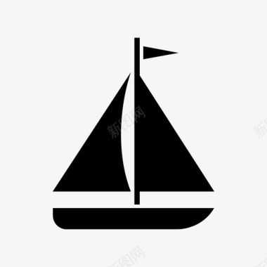 帆船海上运输图标图标