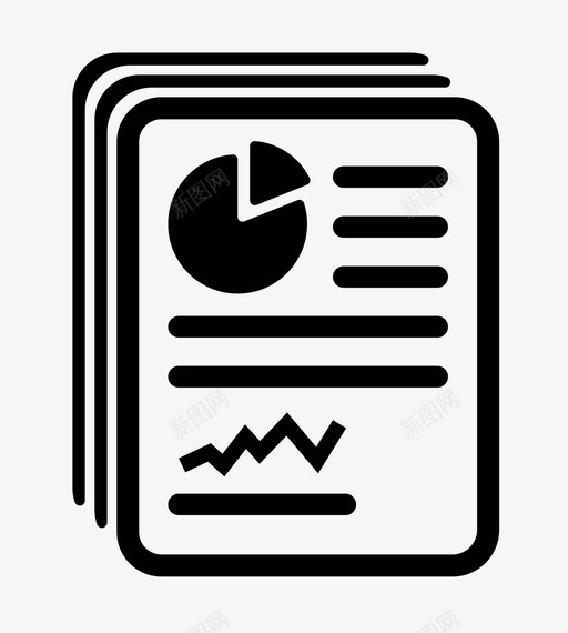 财务文件多个报表图标svg_新图网 https://ixintu.com 多个 报表 统计 财务文件