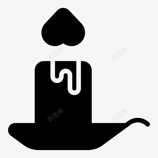 蜡烛火焰心图标svg_新图网 https://ixintu.com 心 情人节简单的填充 火焰 爱 蜡 蜡烛