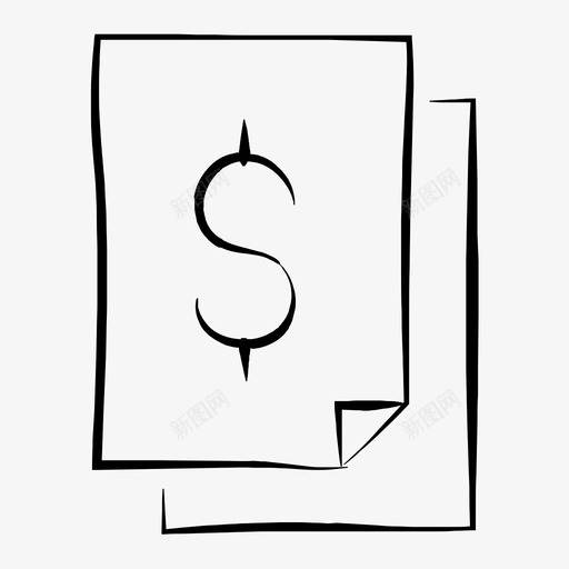 汇票财务手绘图标svg_新图网 https://ixintu.com 业务手绘 付款 发票 手绘 汇票 财务