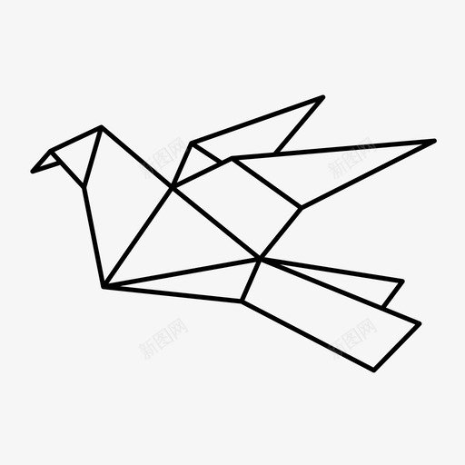 鸟动物苍蝇图标svg_新图网 https://ixintu.com 动物 折叠 折纸 折纸鸟 纸 苍蝇 鸟