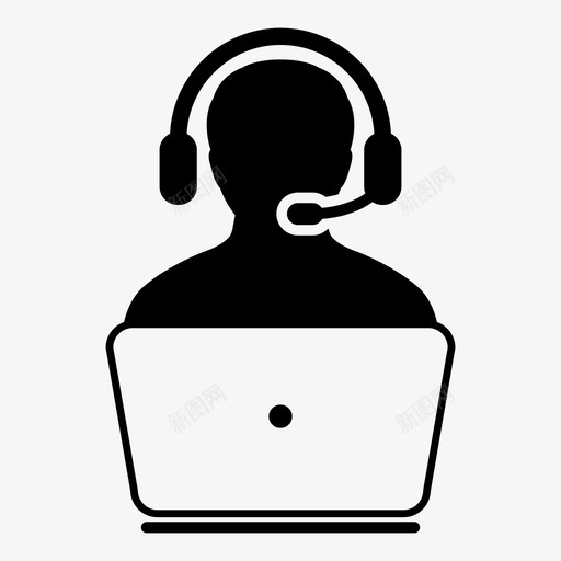客户服务呼叫中心计算机图标svg_新图网 https://ixintu.com 呼叫中心 在线 客户服务 客户服务矢量图标 帮助热线 支持 耳机 计算机