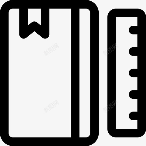 笔记本书签日记图标svg_新图网 https://ixintu.com 书签 尺子 文书 日记 笔记本 量具