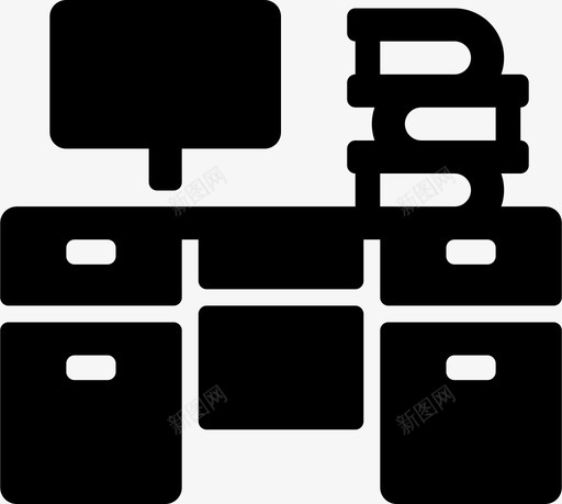 工作台书籍电脑图标svg_新图网 https://ixintu.com 书桌 书籍 家具 家具填充 屏风 工作台 电脑