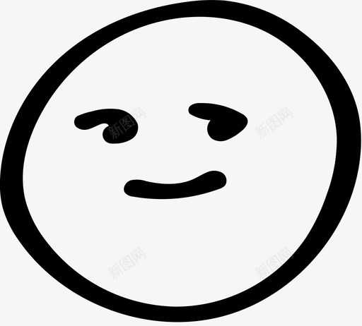 微笑调情友好图标svg_新图网 https://ixintu.com 友好 微笑 手绘表情 目光 调情