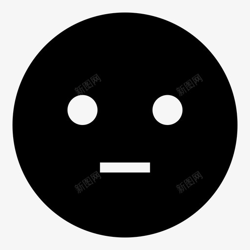 中性表情无表情图标svg_新图网 https://ixintu.com 中性 无表情 笑脸 笑脸几何填充 表情