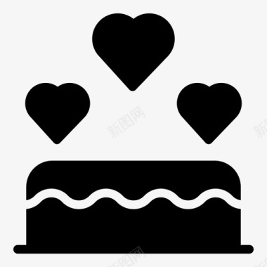 甜蜜的爱情蛋糕甜点图标图标
