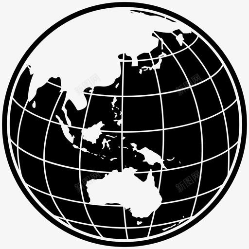 世界地球仪亚洲澳大利亚图标svg_新图网 https://ixintu.com 世界地球仪 亚洲 地图 地球 澳大利亚