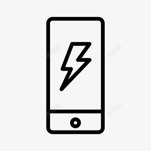 iphone闪电充电设备图标svg_新图网 https://ixintu.com iphone闪电 充电 屏幕 设备 闪电