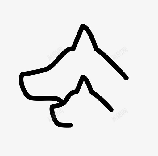 猫和狗动物宠物图标svg_新图网 https://ixintu.com 兽医 动物 宠物 猫和狗