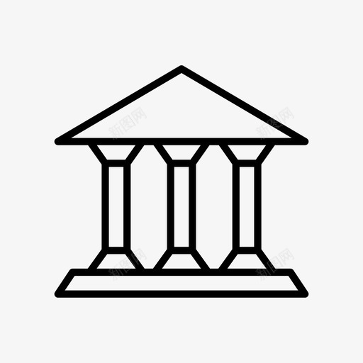 银行建筑物金融图标svg_新图网 https://ixintu.com 建筑物 机构 货币 金融 银行