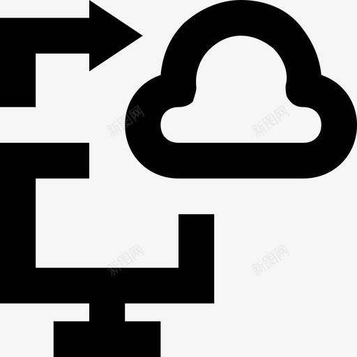 云连接云计算云驱动图标svg_新图网 https://ixintu.com 云存储 云计算 云连接 云驱动 数据存储 线要素集合图标