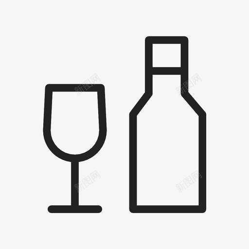 酒酒吧瓶子图标svg_新图网 https://ixintu.com 玻璃杯 瓶子 葡萄酒 酒 酒吧