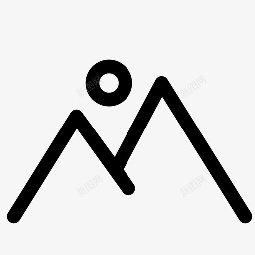 山太阳图标svg_新图网 https://ixintu.com 太阳 山