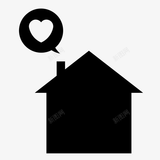 可爱的房子家庭快乐图标svg_新图网 https://ixintu.com 可爱的房子 家 家庭 心 快乐