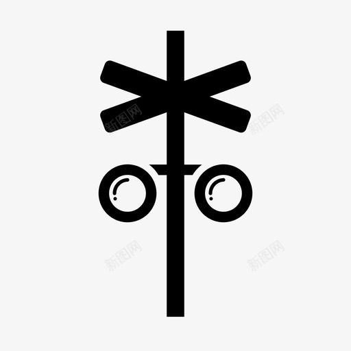 铁路道口灯光安全图标svg_新图网 https://ixintu.com 交通图标 安全 灯光 铁路道口
